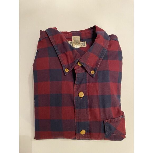 Duluth Button Up‎ Long Sleeve Red Plaid Heavy Shirt XLT - Picture 1 of 8